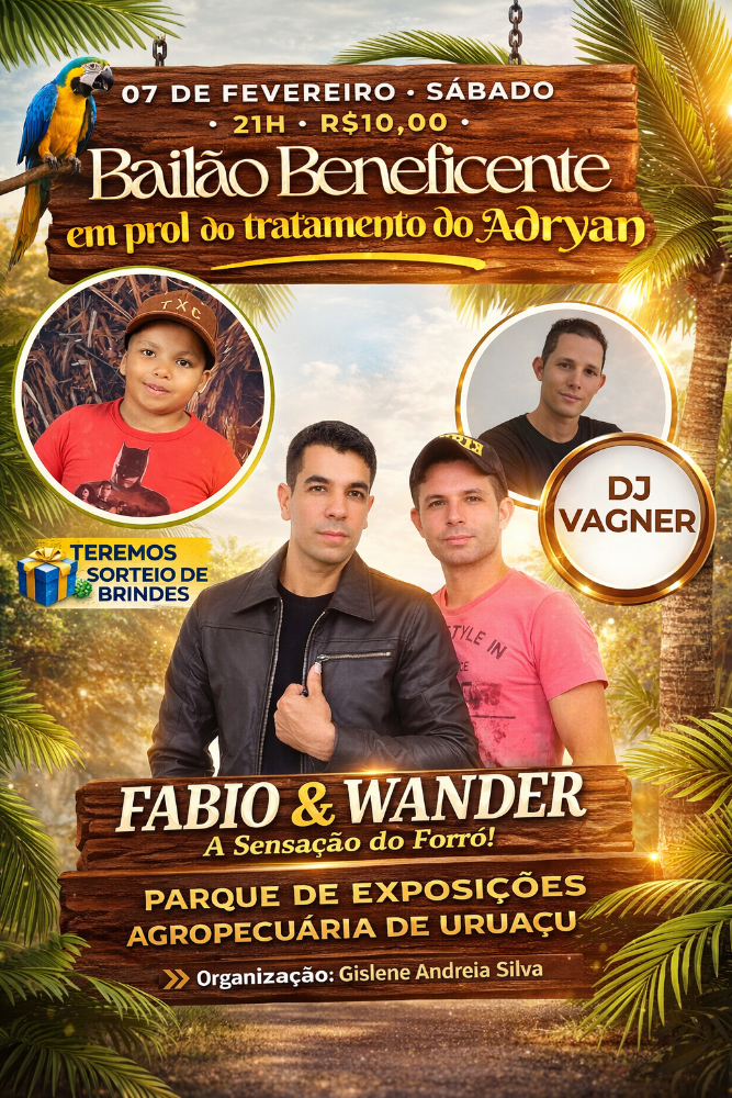 Dia 07 de fevereiro, Sábado às 21h 